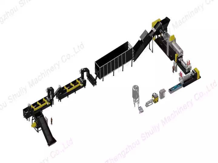 waste plastic PP PE granulation line